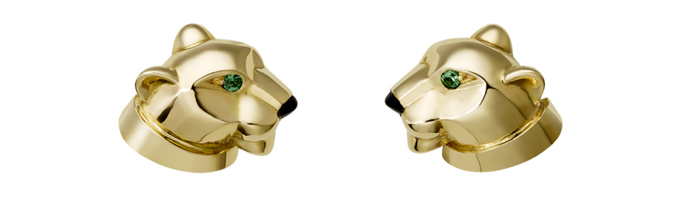 Cartier yellow gold panther head earrings