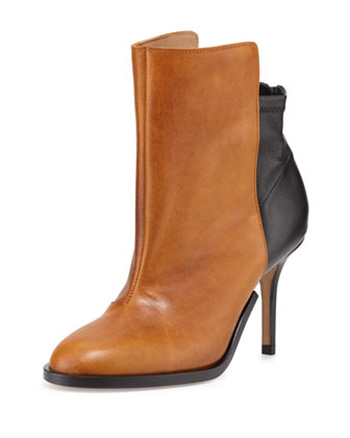 Maison Martin Margiela offers a Bicolor Stretch-Back Ankle Boot